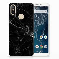 Xiaomi Mi A2 TPU Siliconen Hoesje Marmer Zwart - Origineel Cadeau Vader