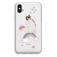 Regenboog eenhoorn: iPhone X Transparant Hoesje