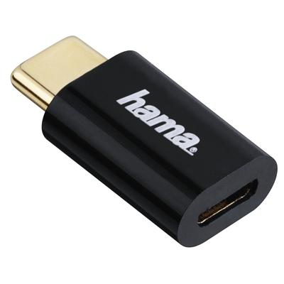 Hama 00178399 kabeladapter/verloopstukje Micro USB USB-C Zwart Hama 00178399 kabeladapter/verloopstukje Micro USB USB-C Zwart