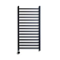 Elektrische Radiator Sanicare Qubic 126.4x60 cm Mat Zwart Met Zwarte Thermostaat 773 Watt Sanicare