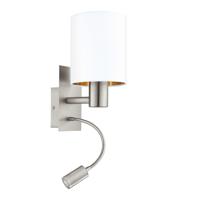 Eglo Wandlamp Pasteri witte kap met leeslampje 96484