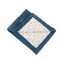 DOMIVA - Dubbelzijdige deken 75 x 100 cm indigo aan de waterdraad