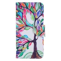 Shop4 - iPhone 12 mini Hoesje - Wallet Case Gekleurde Boom