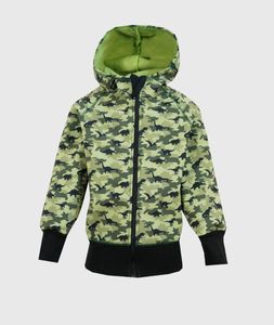 Waterproof Softshell Hoodie Camouflage Dino Green