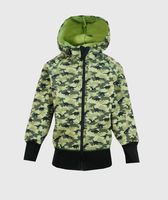 Waterproof Softshell Hoodie Camouflage Dino Green - thumbnail