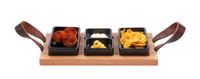 Bowls & Dishes Serveerplank / Tapasplank Streetfood 3-vaks Zwart - Medium