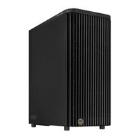 ProArt PA401 Metal PWM Black ATX Mid-Tower Case (Dual 160 mm Ring Fan Blades, Left-Side Panel Lock, Power and Reset Button Lock, afneembare PSU-beugel)