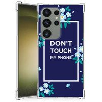 Samsung Galaxy S24 Ultra Anti Shock Case Flowers Blue DTMP - thumbnail