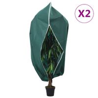 Plantenhoezen met ritssluiting 2 st 70 g/m 1x1,55 m