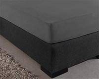 Hoeslaken 100% Katoen, Voor Standaard Matrassen tot 30cm, Vochtabsorberend en Warmteregulerend, Antraciet, 80 x 200 cm