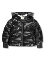 Moncler Enfant manteau matelassé à logo appliquée - Noir - thumbnail