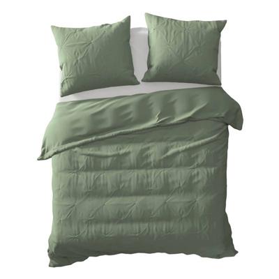 Yellow Nova Dekbedovertrek - 2-persoons (200x200/220 Cm + 2 Slopen) - Katoen Satijn - Mineral Green