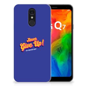 LG Q7 Siliconen hoesje met naam Never Give Up