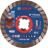 Bosch Professional 1x EXPERT MultiMaterial Turbo X-LOCK Diamantdoorslijpschijf (voor Beton, Baksteen, Dakpannen, Zachte stehen, Ø 115 x 22,23 mm, Accessoires Haakse Slijper)