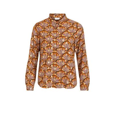 VILA blouse VIZINO met all over print oranje