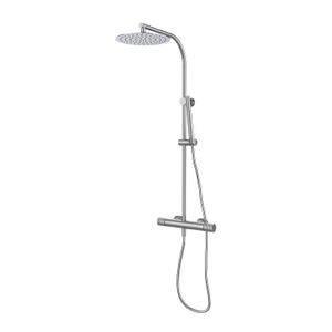 Opbouw Regendouche Set GRB Aura Mengkraan Ronde Douchekop ⌀25 cm met Staaf Handdouche Chroom GRB