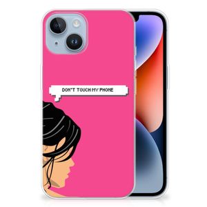 Apple iPhone 14 Silicone-hoesje Woman Don't Touch My Phone