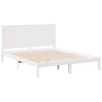 vidaXL Bedframe extra lang zonder matras massief hout wit 140x210 cm