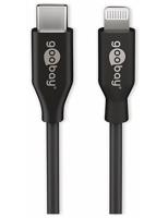 goobay Lightning, 39447, USB-C™ laad- en synchronisatiekabel, 2 m, zwart, MFi-kabel voor Apple iPhone/iPad, zwart