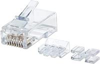 Intellinet Pack van 80 Cat6A RJ45 Modulaire stekker Pro Line (UTP, 3-punts adercontact, voor massieve draad,50 µ vergulde contacten) 790550 helder/doorzichtig