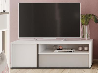 TV-meubel ILONA 1 deur 1 lade wit/eik salisbury