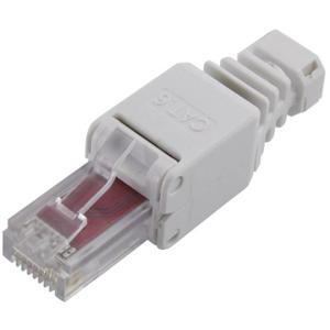 TRU COMPONENTS RJ45-stekker, cat. 6 Stekker, recht Aantal polen 8 Grijs 1 stuk(s)