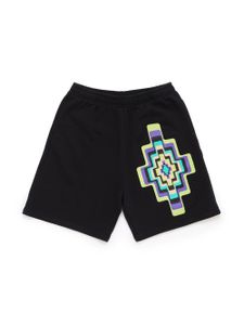 Marcelo Burlon County Of Milan Kids short Optical Cross imprimé - Noir