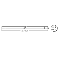 40 Watt - T5 - Witte fitting - lengte 357mm - UVC Amalgaam Vervangingslamp