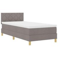 vidaXL Boxspring Bed met Matras & LED Taupe 100x200 cm Stof
