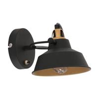 Mexlite Nové wandlamp zwart metaal kapdiameter: 15 cm - thumbnail