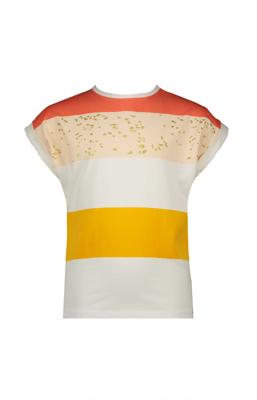 NoNo Meisjes t-shirt colourblock - Kuy - Antraciet
