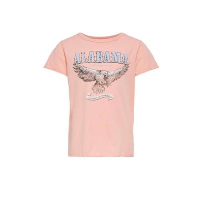 KIDS ONLY T-shirt Lucy van biologisch katoen zalmroze/lichtblauw/zwart KIDS ONLY T-shirt Lucy van biologisch katoen zalmroze/lichtblauw/zwart