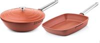 Westinghouse Pannenset Performance (Wokpan + Grillpan) ø 28 cm - Rood - Inductie en alle andere warmtebronnen - thumbnail