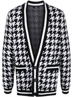 Balmain cardigan en maille à motif pied-de-poule - Noir