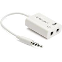 StarTech.com 3,5 mm jack audio Y-kabel, adapter voor headset, microfoon en luidspreker, AUX-kabel voor laptop en ultrabooks, stekker voor audio en microfoon, in wit