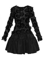 Oscar de la Renta robe courte à appliques fleurs - Noir - thumbnail