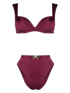 Noire Swimwear haut de bikini à coquillages brodés - Rose