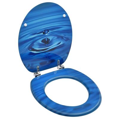 vidaXL Toiletbril met deksel waterdruppel MDF blauw vidaXL Toiletbril met deksel waterdruppel MDF blauw