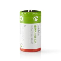 Oplaadbare NiMH-Batterij D - 1.2 V DC - 4000 mAh - Voorgeladen - 2-Blister - HR20 - Groen/Rood