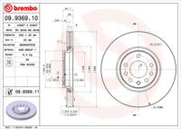 Remschijf BREMBO, Remschijftype: Binnen geventileerd, u.a. für Vauxhall, Saab, Opel - thumbnail