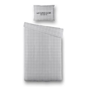 Flanellen Dekbedovertrek McGregor Gray Grid - Eenpersoons (140x240 cm) - Grijs - Dessin: Ruiten - McGregor - Dekbed-Discounter.nl