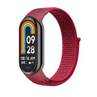 By Qubix - Sport loop nylon bandje - Rood - Compatible met Xiaomi Smart Band 8 & 9 - Compatible Xiaomi bandje