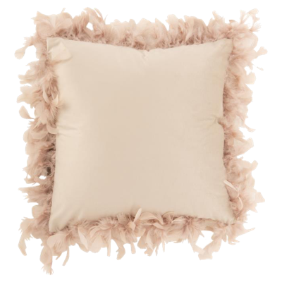 J-Line Kussen Pluimen Polyester Poederroze 45x45x13 J-Line Kussen Pluimen Polyester Poederroze 45x45x13