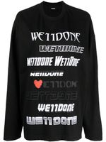 We11done sweat en coton à logo imprimé - Noir