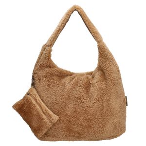 Enrico Benetti Fluffy Teddy Shopper met Etui Camel