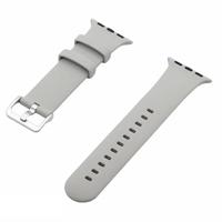 By Qubix - Rubberen sportbandje met gesp - Grijs - Compatible met Apple Watch 38mm / 40mm / 41mm / 42mm - Compatible Apple watch bandjes