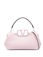 Valentino Garavani sac à main en cuir à détail VLOGO - Violet - thumbnail