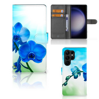 Samsung Galaxy S23 Ultra Hoesje Orchidee Blauw - Cadeau voor je Moeder