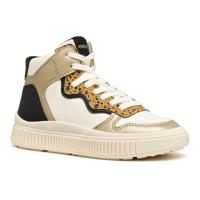 Geox J Laquinny Girl Sneaker, LT Ivory/Platinum, 38 EU, Lt Ivory Platinum, 38 EU