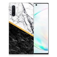 Samsung Galaxy Note 10 TPU Siliconen Hoesje Marmer Wit Zwart - Origineel Cadeau Man - thumbnail